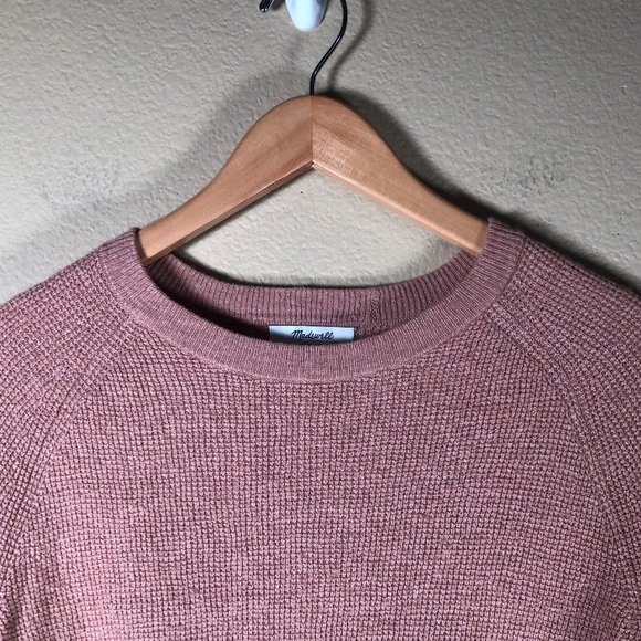 Madewell Jane Waffle Stitch Sweater In Heather Rose - Picture 5 of 9